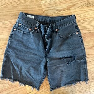 Levi's Charcoal Button-Fly Denim Shorts